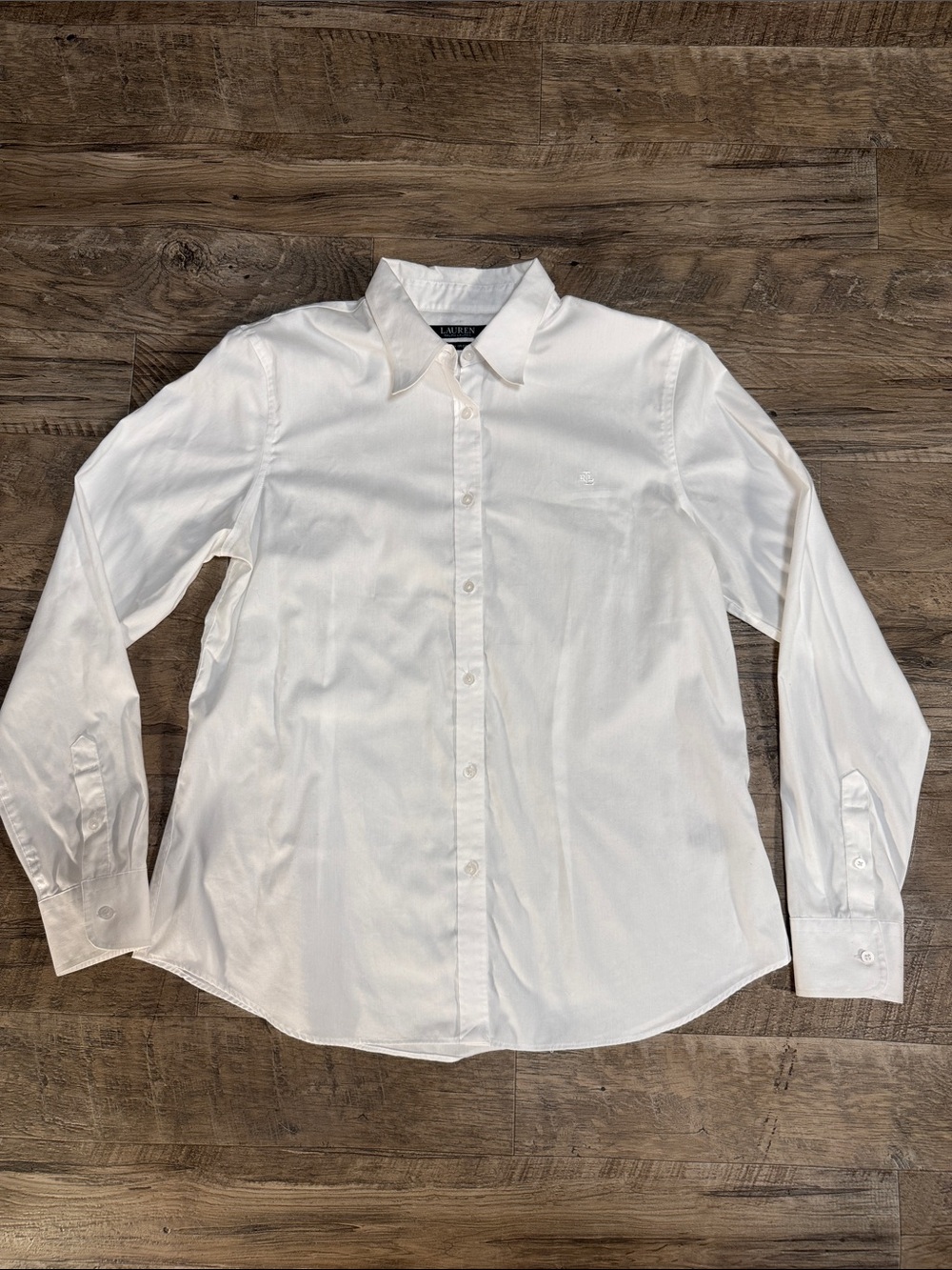 NWOT Lauren Ralph Lauren White Classic Button-Down Shirt - Size L